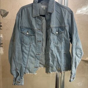 Topshop Light Blue Distressed Jean Jacket